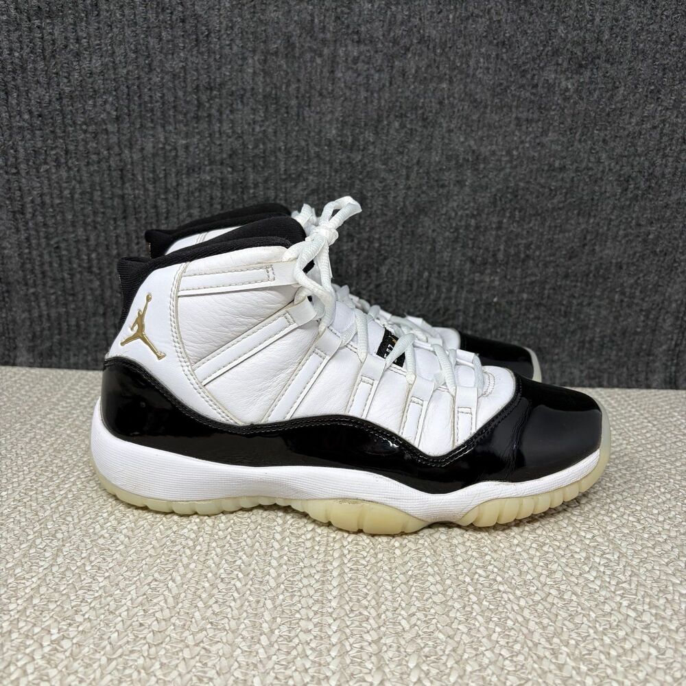 Nike Air Jordan 11 Retro Gratitude White Black Gold Womens 7 5.5Y 378038-170